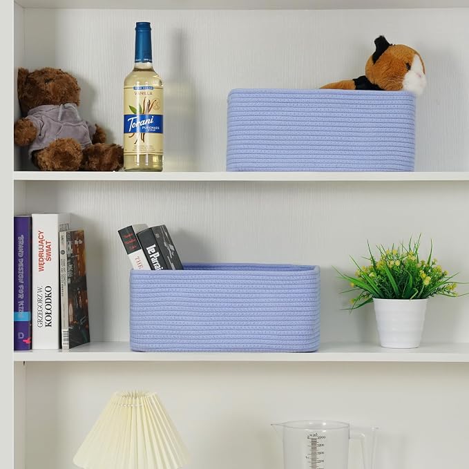 3-Pack Storage Baskets for Organizing | Woven Shelf Toy Basket | Rope Baskets - Image 2