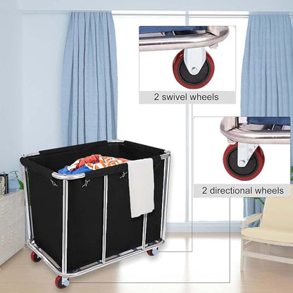 105 Gal Rolling Laundry Basket, Commercial 400L Large Capacity Heavy Duty - Image 3