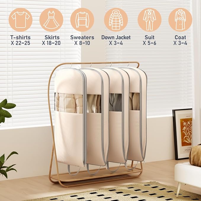 DIMJ 2 Pack 43" Garment Bags for Hanging Clothes - Image 5