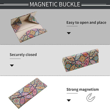 Foldable Glasses Case, Magnetic PU Leahter Sunglasses Case, Cute Hard Shell - Image 5