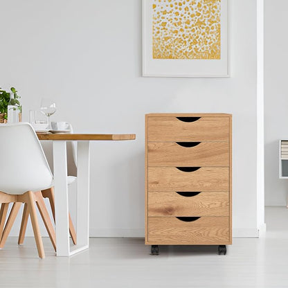 Naomi Home Taylor 5 Drawer Chest, Wood Storage Dresser Cabinet by NaomiHome