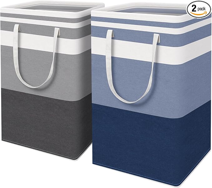 HomeHacks 2 Pack Large Laundry Baskets, Waterproof, Freestanding Laundry Hampers by HomeHacks
