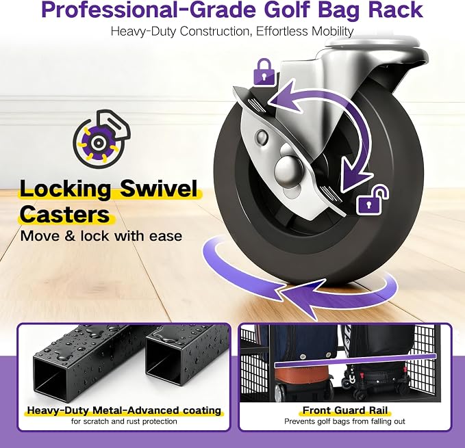 Golf Bag Storage Garage Organizer, Golf Bag Storage Stand and Other Golfing - Image 4