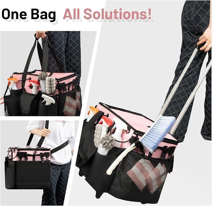 Large Cleaning Caddy for Cleaning Supplies Organizer, Rolling Cleaning Caddy - Image 7
