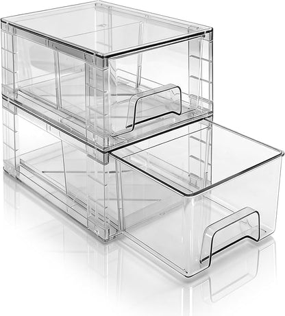 Small Stackable Clear Acrylic Storage Drawers by XWYWX