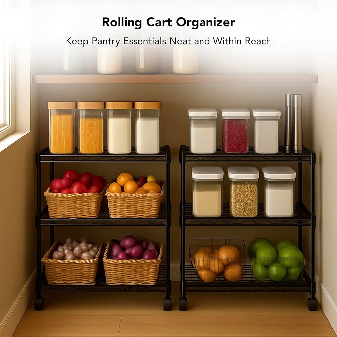 3 Tier Wire Shelving Unit Storage Rack, Metal Heavy Duty Utility Organizers - Image 5