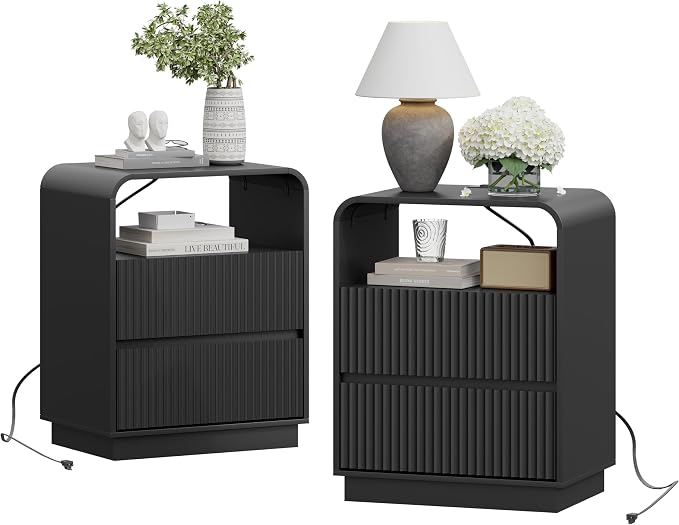 Black Nightstands Set of 2 - Image 8
