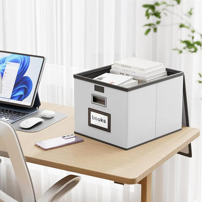 File Organizer Box with Lids, Collapsible File Folder Organizer | File Box with - Image 2
