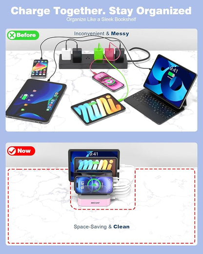 MSTJRY Charging Station for Multiple Devices : 5 Port Multi USB-A Charger - Image 3