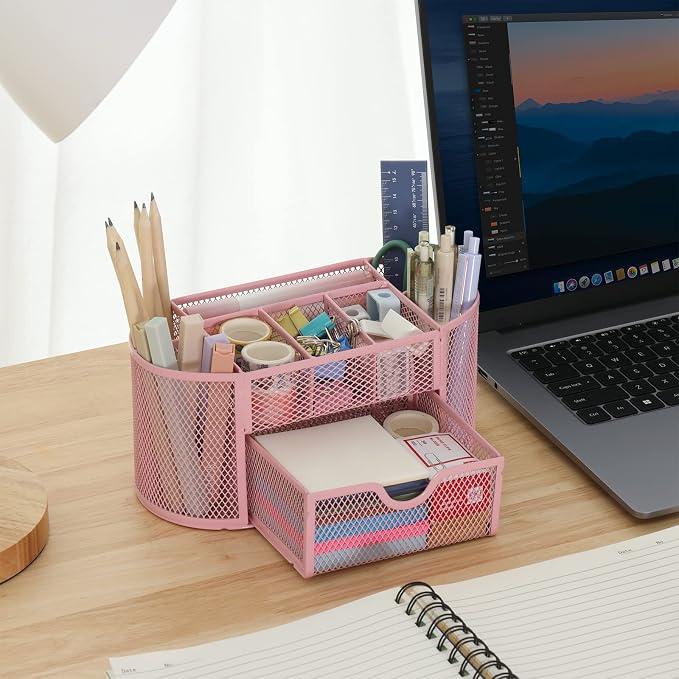 EOOUT Pink Desk Organizer, Pen Holder - Image 6