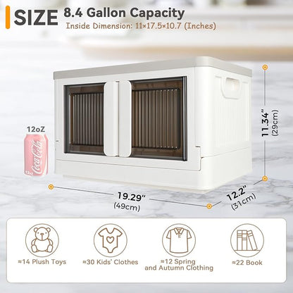 Storage Cabinet with Lids, Foldable Box, 8.4 Gallon, With Double Door and Buckle - Image 2