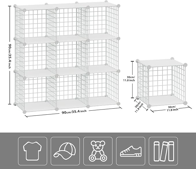 HUBSON Wire Cube Storage Organizer, Book/Toy/Craft/Potted Plants and petCloset - Image 3