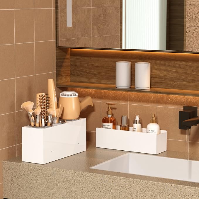 HIIMIEI Hair Tool Organizer, Acrylic Hair Dryer Holder, Bathroom Countertop - Image 4