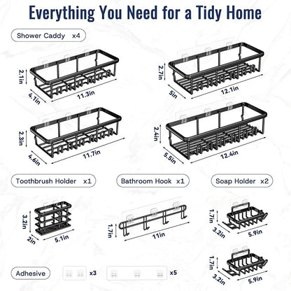 8 Pack Adhesive Rustproof Shower Caddy - Image 8