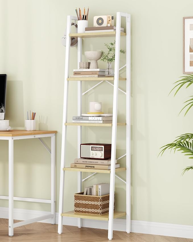 Hzuaneri Ladder Shelf, Freestanding Corner Storage Shelf | Bookcase - Image 3