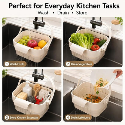 Foldable Sink Drain Basket, Hang Collapsible, Colander - Image 5