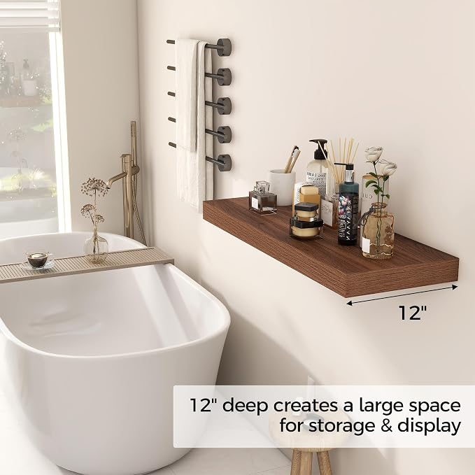 Fun Memories 30 Inch Floating Shelves, 12 Inch Deep Floating Shelf - Image 4