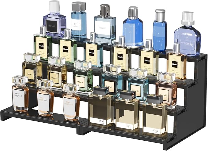Lifewit Cologne Organizer for Men, 4 Tier Plastic Perfume Stand, Tool-free by Lifewit