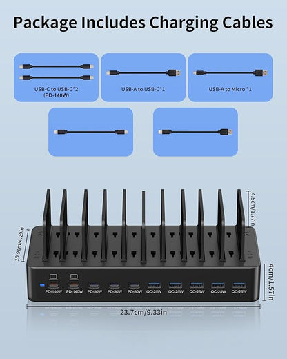 620W Charging Station for Multiple Devices, 10-Port USB C Fast Charger Station - Image 5