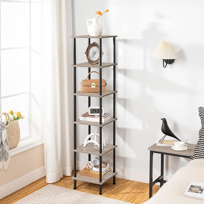 HOOBRO 6-Tier Corner Shelf, Corner Square Rack Display Shelf, Tall Storage Rack - Image 5