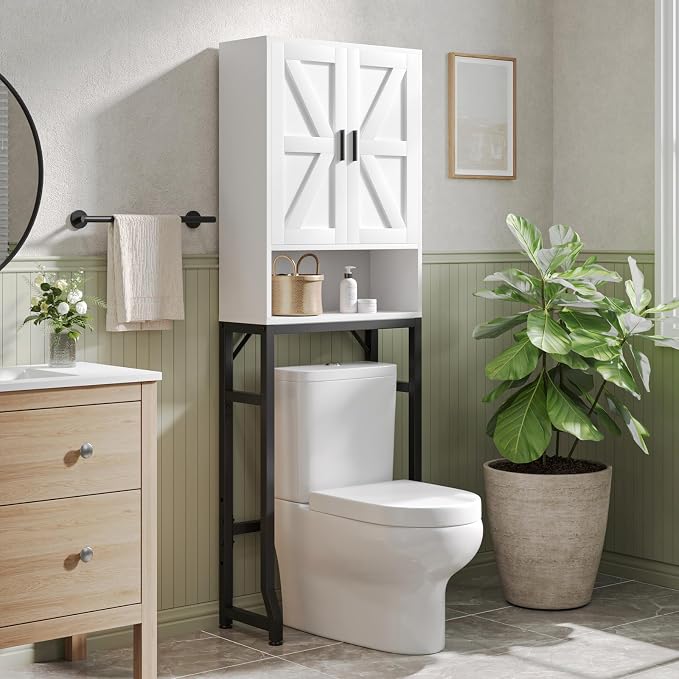 White Over The Toilet Storage Cabinet by USHOWER
