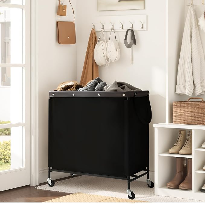 StorageWorks 3 Section Laundry Hamper, Rolling Laundry Cart - Image 7