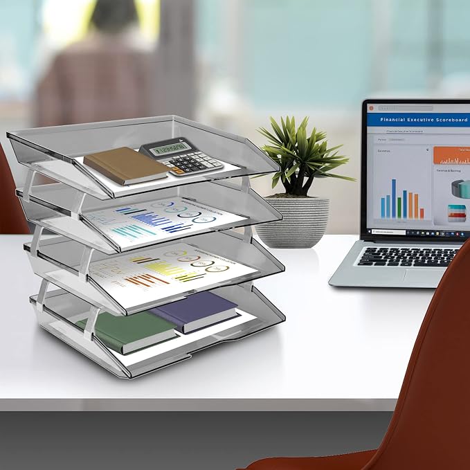 Acrimet Facility 4 Tier Letter Tray, Side Load, Letter Size/A4, Desktop File - Image 3