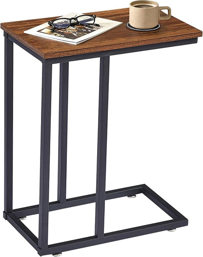 VECELO C Shaped End Side Table for Sofa Couch and Bed Snack TV Tray for Living by VECELO