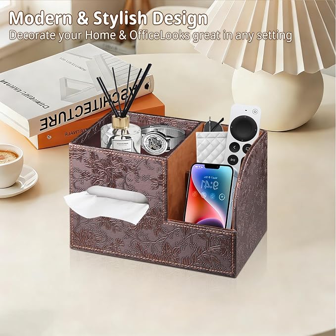 Leather Square Tissue Box Cover - Image 7