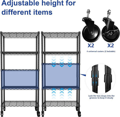 REGILLER 5-Wire Shelving Metal Storage Rack Adjustable Shelves, Standing - Image 7