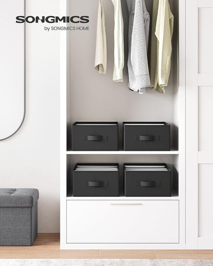 SONGMICS Set of 4 Large Size Wardrobe Clothes Organizers, 6-Compartment - Image 2