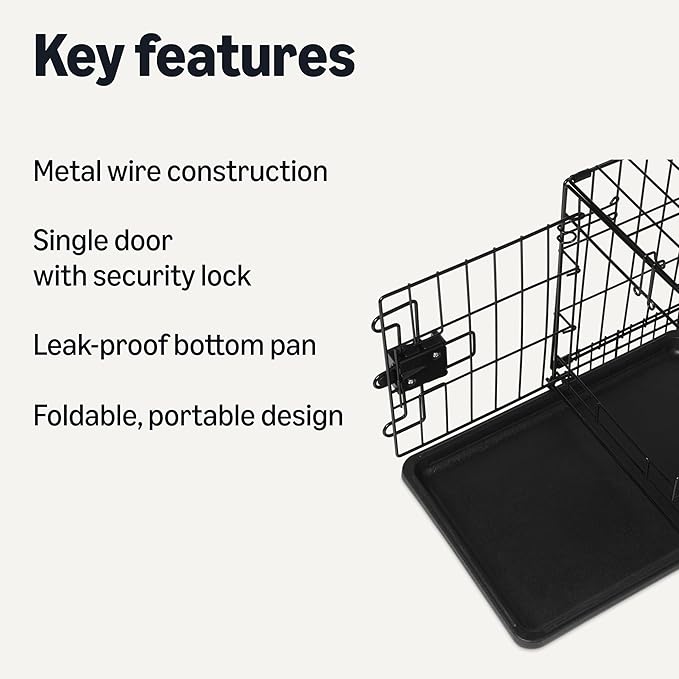 Amazon Basics Durable, Foldable Metal Wire Dog Crate - Image 2