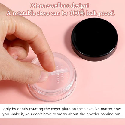 2pcs 10ml/0.34oz Plastic Empty Travel Small Loose Powder Compact Refillable - Image 4