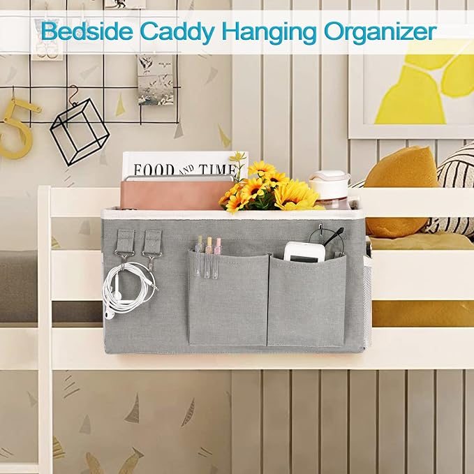 Loghot Bedside Caddy/Bedside Storage Bag Hanging Organizer - Image 3
