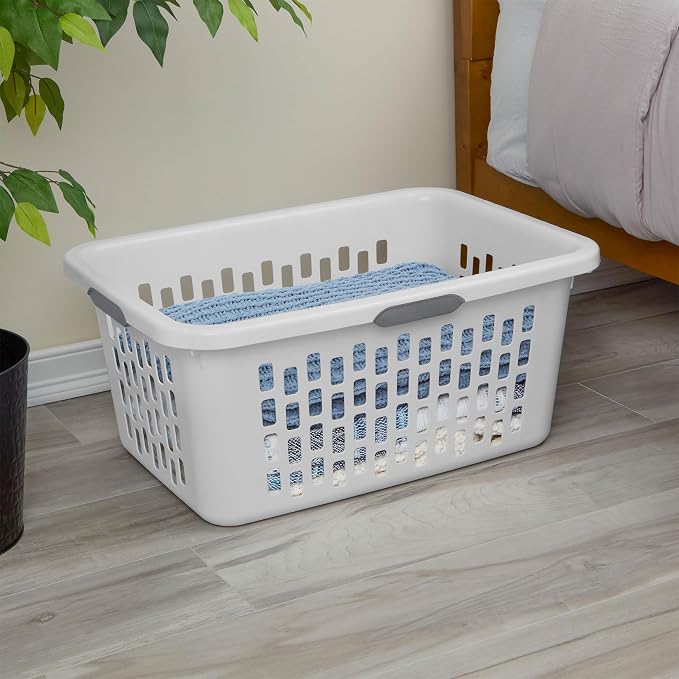 Sterilite Laundry Basket, Plastic Clothes Hamper, Large Rectangle Bin - Image 5