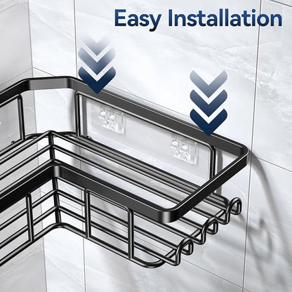 YASONIC Corner Adhesive Shower Caddy, - Image 5
