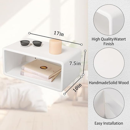 Floating Nightstand Wooden, Bedside Table, Nightstand Shelf, Wall Mounted - Image 2