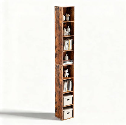 8-Cube Storage Organizer Bookcase, Tall Narrow Bookshelf - Image 4