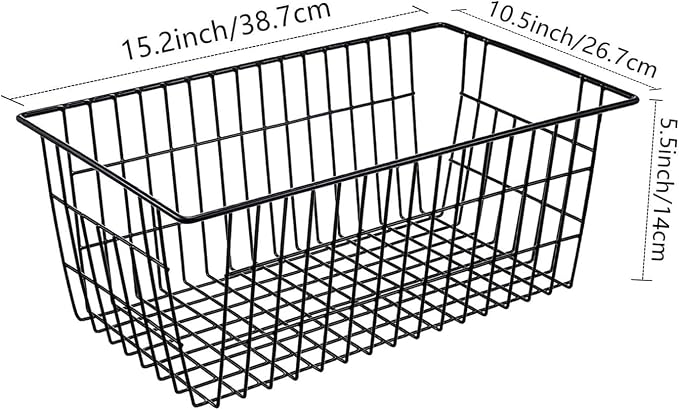 Redrubbit Wire Storage Baskets, Large Farmhouse Metal Freezer Basket Storage - Image 8