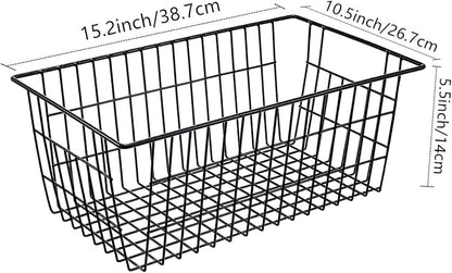 Redrubbit Wire Storage Baskets, Large Farmhouse Metal Freezer Basket Storage - Image 8