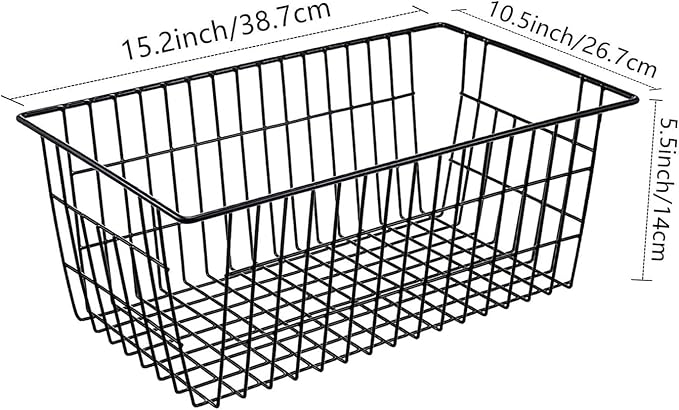 Redrubbit Wire Storage Baskets, Large Farmhouse Metal Freezer Basket Storage - Image 8