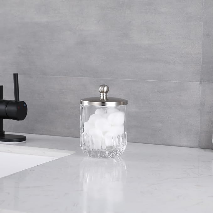 Glass Jar with Metal Lid for Bathroom Organization, Q Tips, and Small - Image 8
