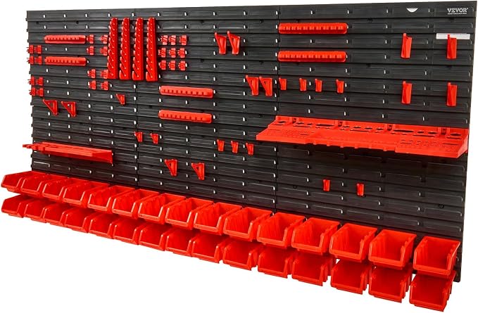 VEVOR Wall Mounted Storage Rack System, 30-Bin Parts Rack Organizer - Image 9