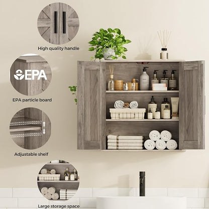 Homleke Bathroom Wall Cabinet, Medicine Cabinet - Image 4