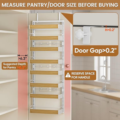 POKIPO 8 Tier Over The Door Pantry Organizer, 2 IN 1 Wall Mount or Hanging - Image 3