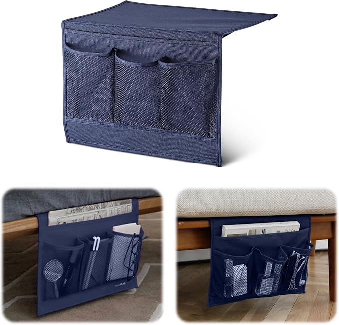 Bedside Storage Organizer with 4 Pockets, Bedside Caddy, Remote Control Holder by Unknown