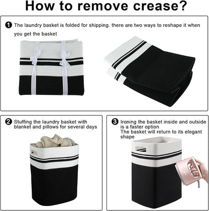 OIAHOMY 91L Laundry Hamper, XXXLarge Laundry Basket, Collapsible Cotton Rope - Image 7