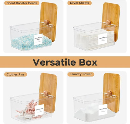 Glass Laundry Pods Container & Acrylic Dryer Sheet Holder - Image 6