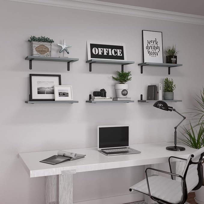 WOPITUES Wood Floating Shelves Set of 6, Shelves - Image 7