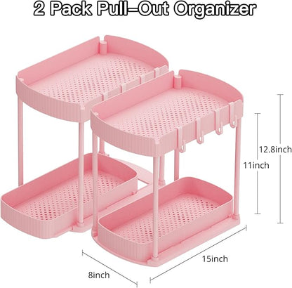 Ukeetap 2 Pack Multi-Purpose Pull-Out Storage Organizers, Under Sink & Cabinet - Image 2